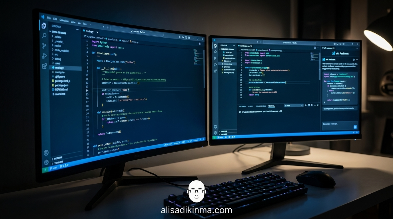 xAI-branded developer coding environment with Grok AI integration sidebar, representing the developer tooling layer acquisition thesis