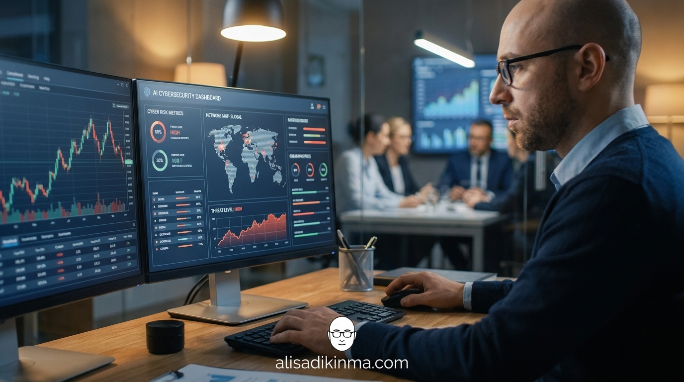 Financial security analyst in focused action at a modern workstation — reinforces the practical, actionable nature of the three-step framework