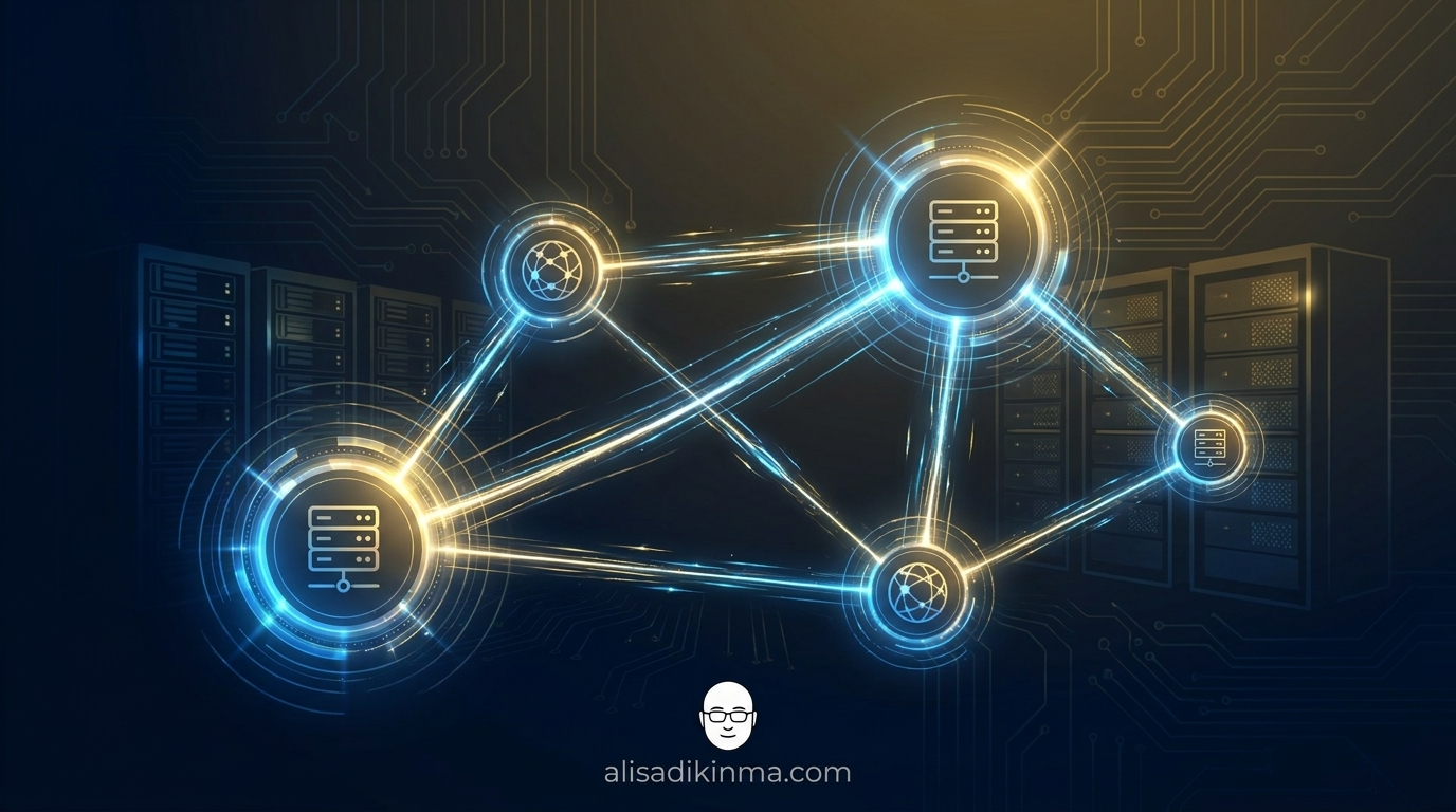 Multi-source AI compute portfolio visualization — showing Anthropic\'s parallel infrastructure deals as a data-driven network, reinforcing the scale of the infrastructure arms race