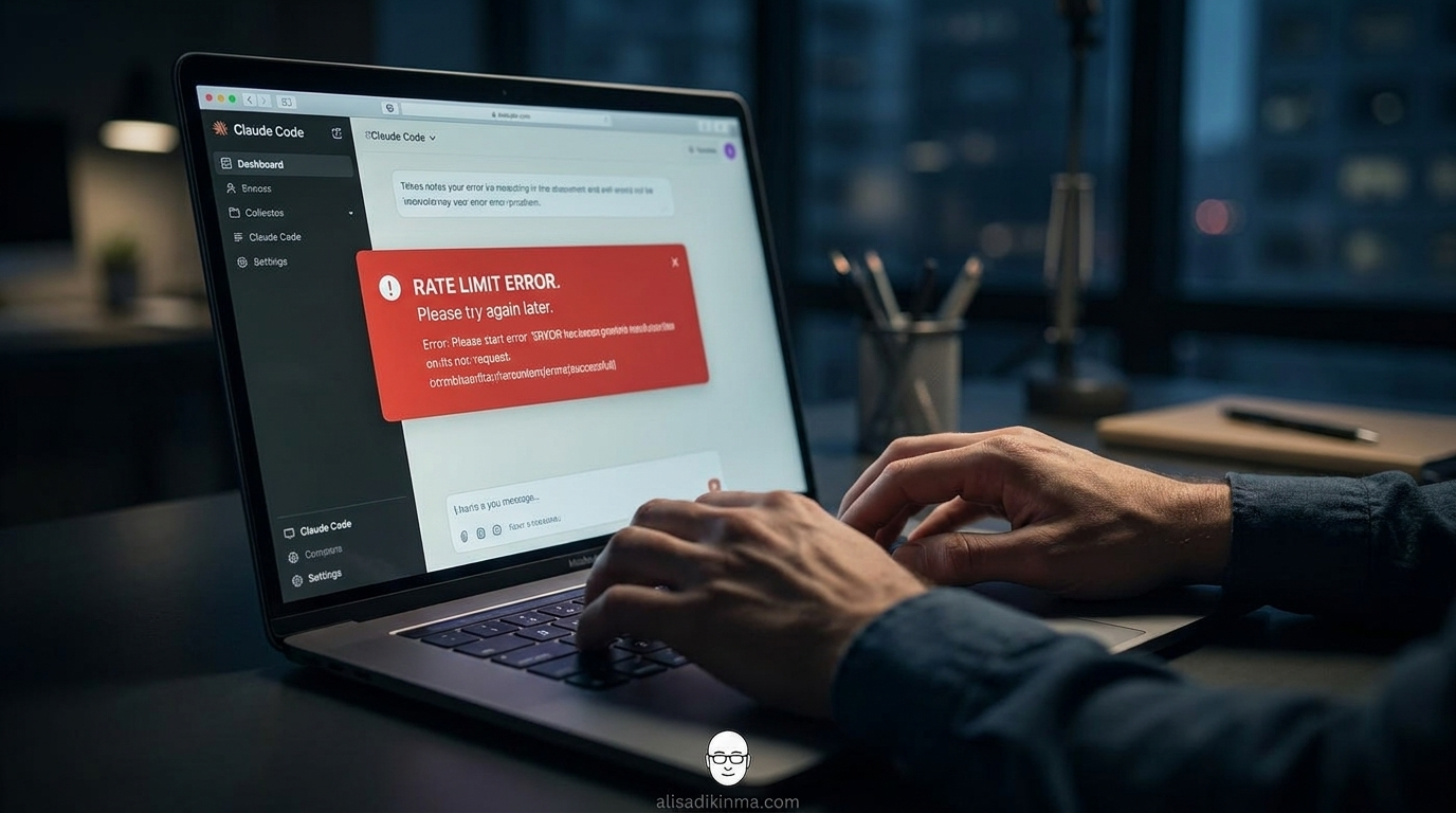 Frustrasi developer saat Claude Code menampilkan rate limit error di tengah sesi penting