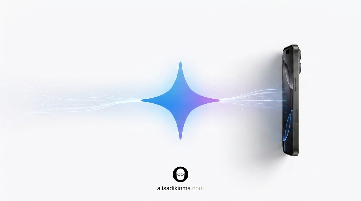 Google Gemini star connecting to iPhone — <img src=