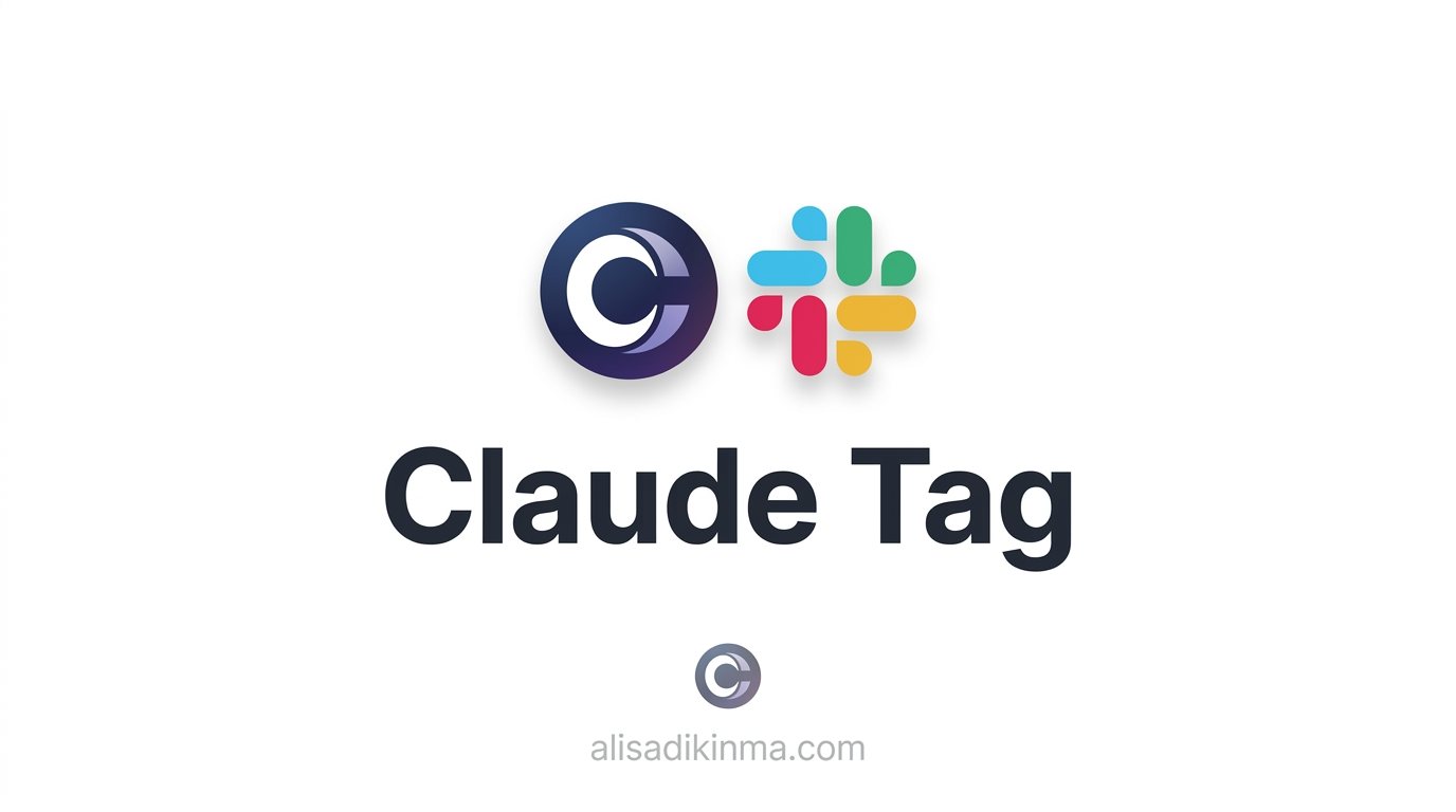 Anthropic Claude Tag product identity visual — Claude AI and Slack integration on clean Anthropic brand background, minimal high-contrast white and deep charcoal