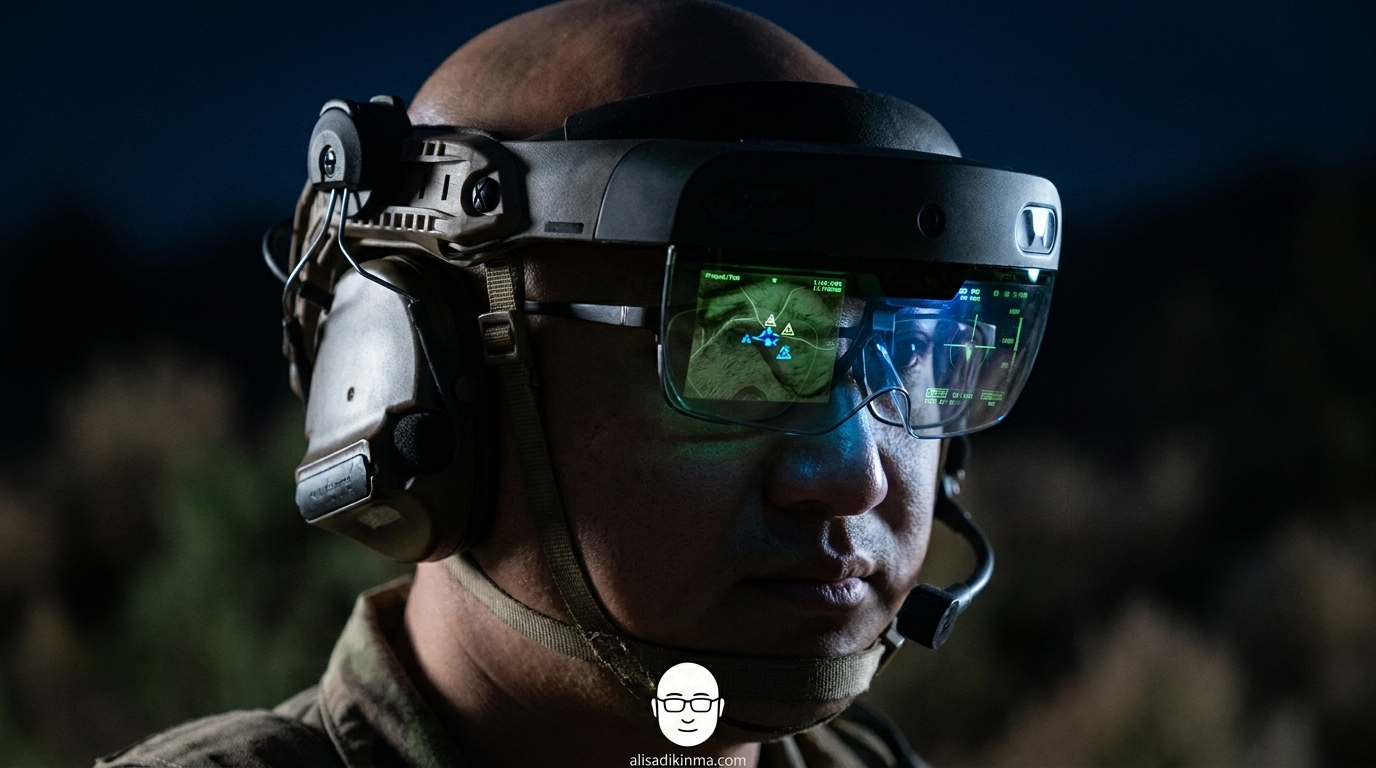 EagleEye AR military headset on a soldier — operational, grounded in realism, not science fiction