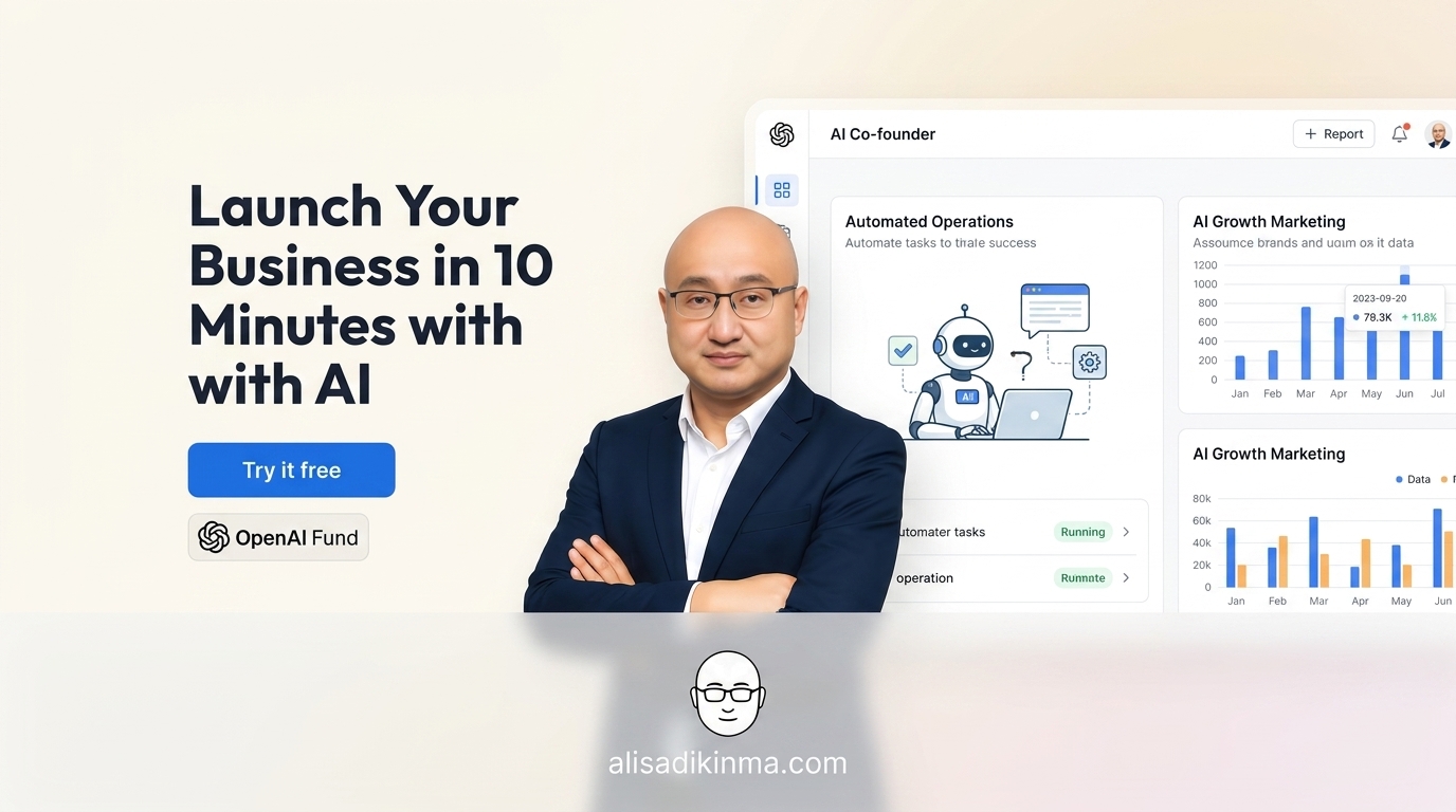 HeyBoss AI product interface showing agentic workflow dashboard — represents Qu\'s vision of AI-first company architecture with full infrastructure control